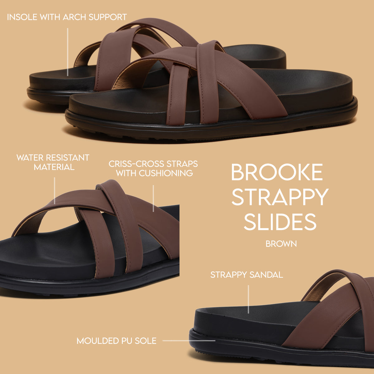 Brooke Strappy Slides Regina Footwear Eridani
