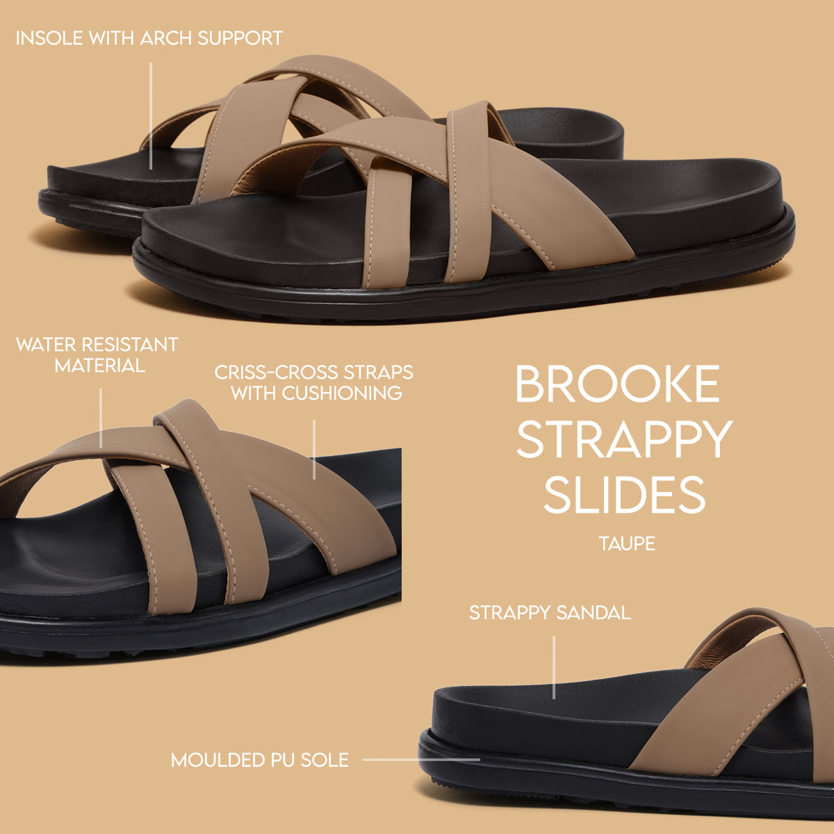 Brooke Strappy Slides Regina Footwear Eridani