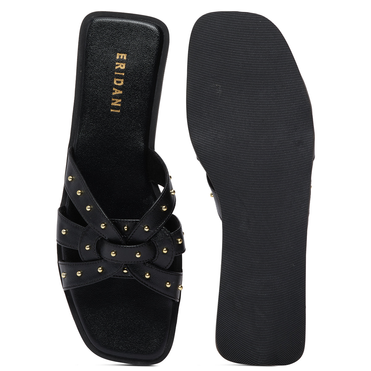 Caily Criss-Cross Studded Flats
