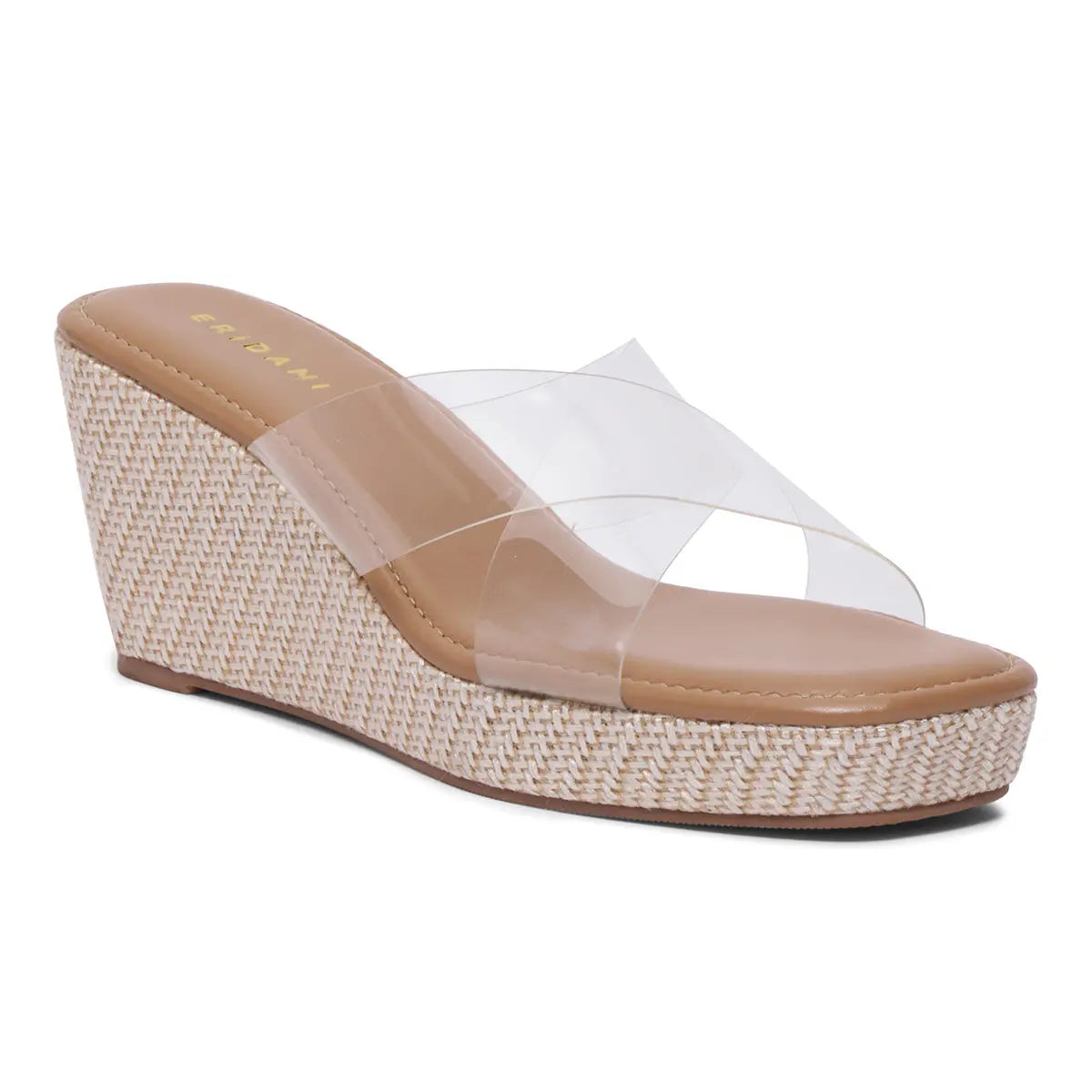 Casey Criss-Cross Transparent Wedge Sandals Ahmad Arts