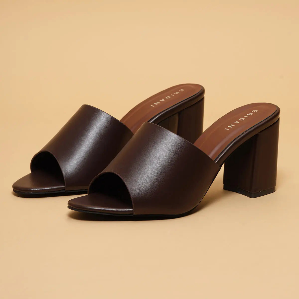 Cocoa Open-Toe Mules Ahmad Arts