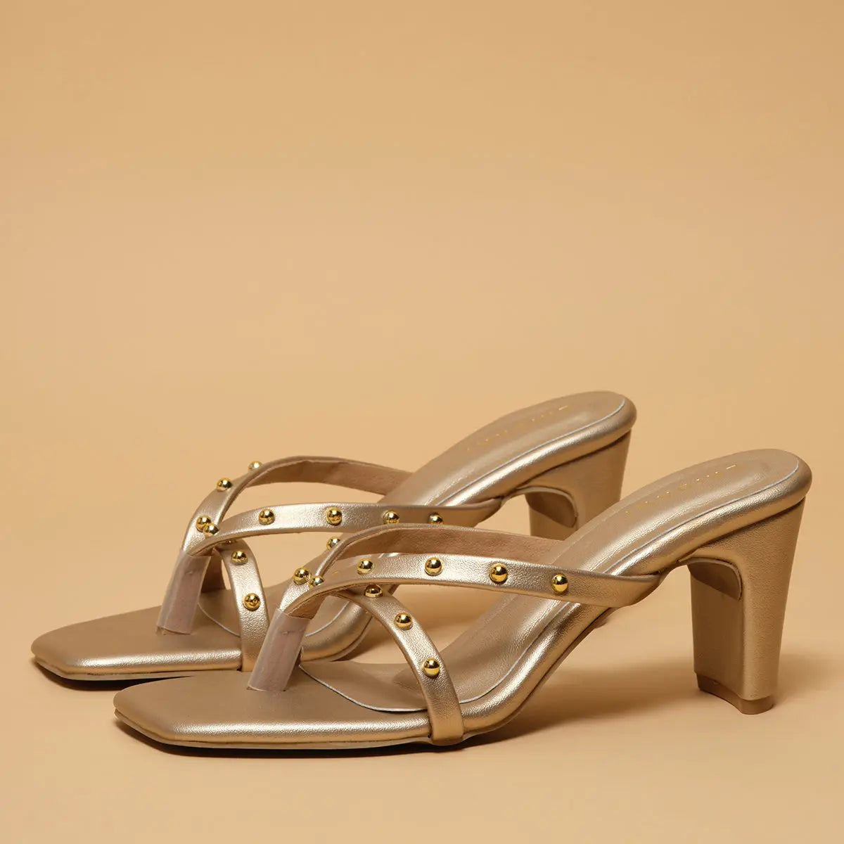 Cordelia Strappy Studded Heels Ahmad Arts