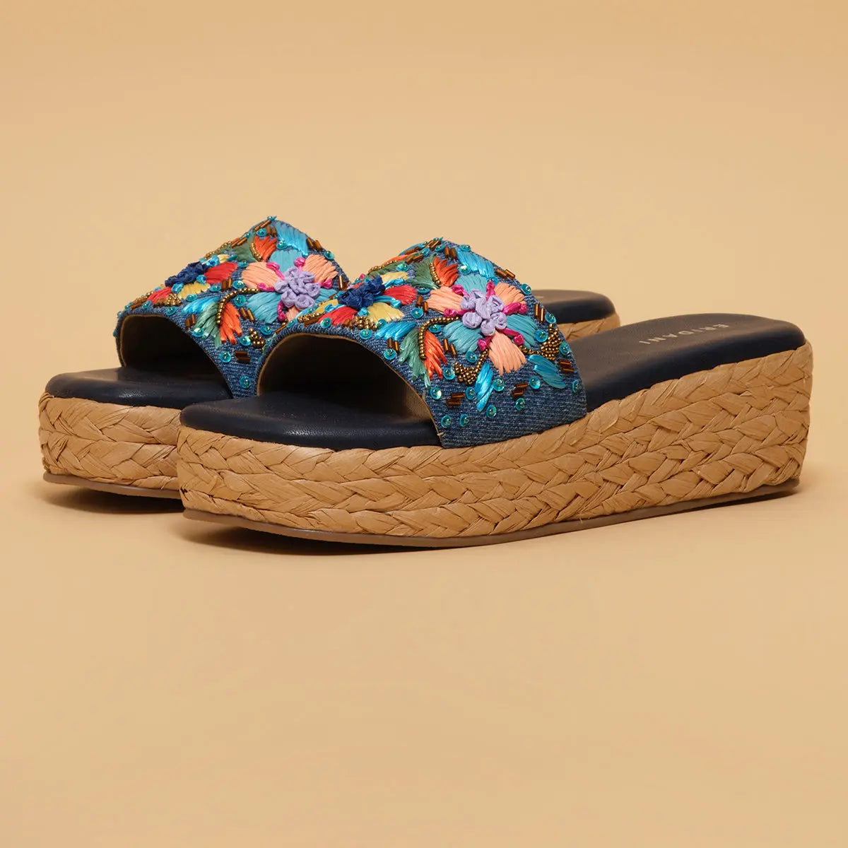 Daisyy Embroidered Wedges Ahmad Arts