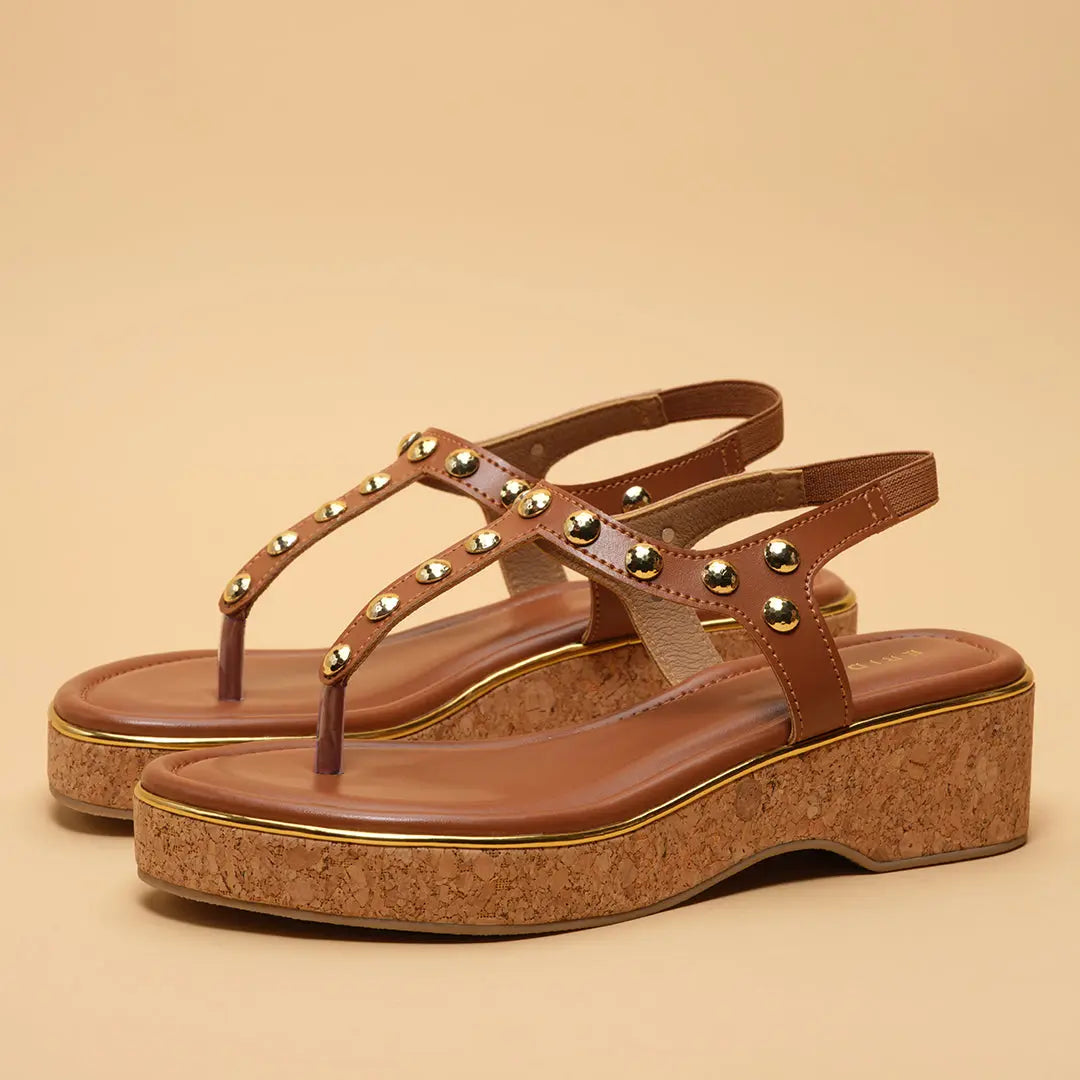 Delica T-Strap Wedges SilverStar Footwear