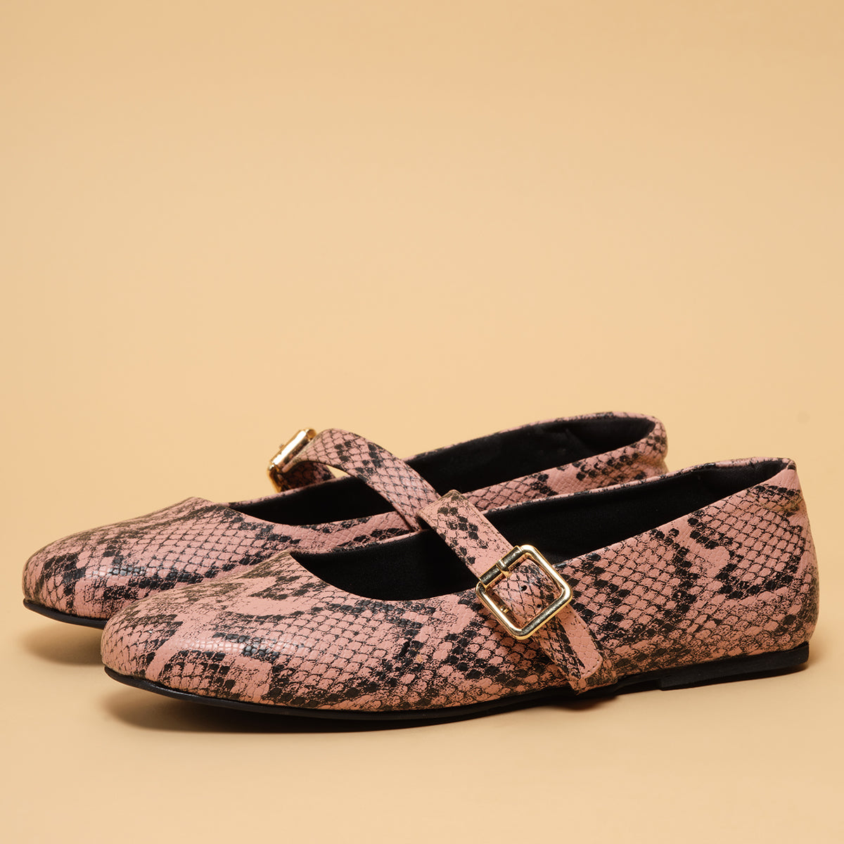 Dion Snake Print Ballerinas