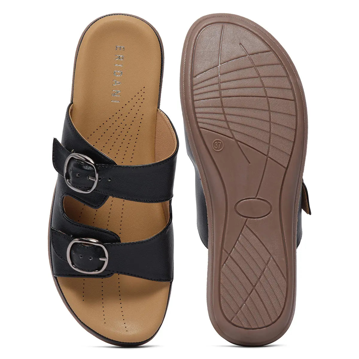Doyel Buckle Strap Flats GUDDU SHOES