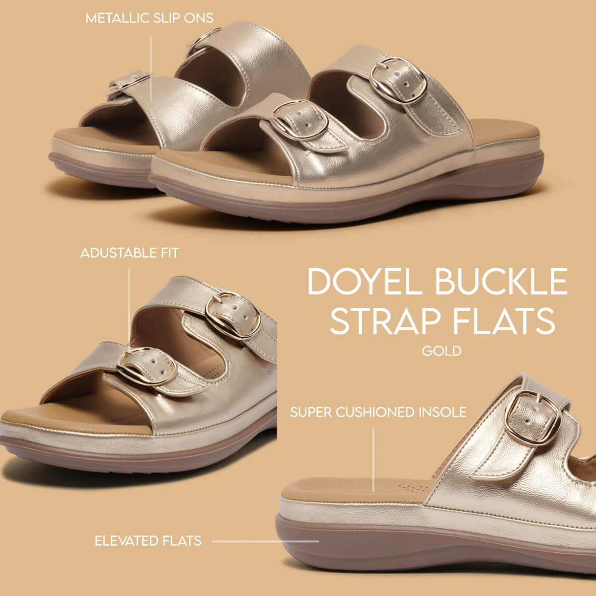 Doyel Buckle Strap Flats GUDDU SHOES Eridani