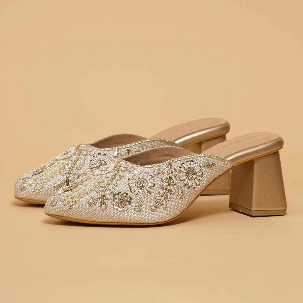 Eira Embroidered Mules Mahek Footwear