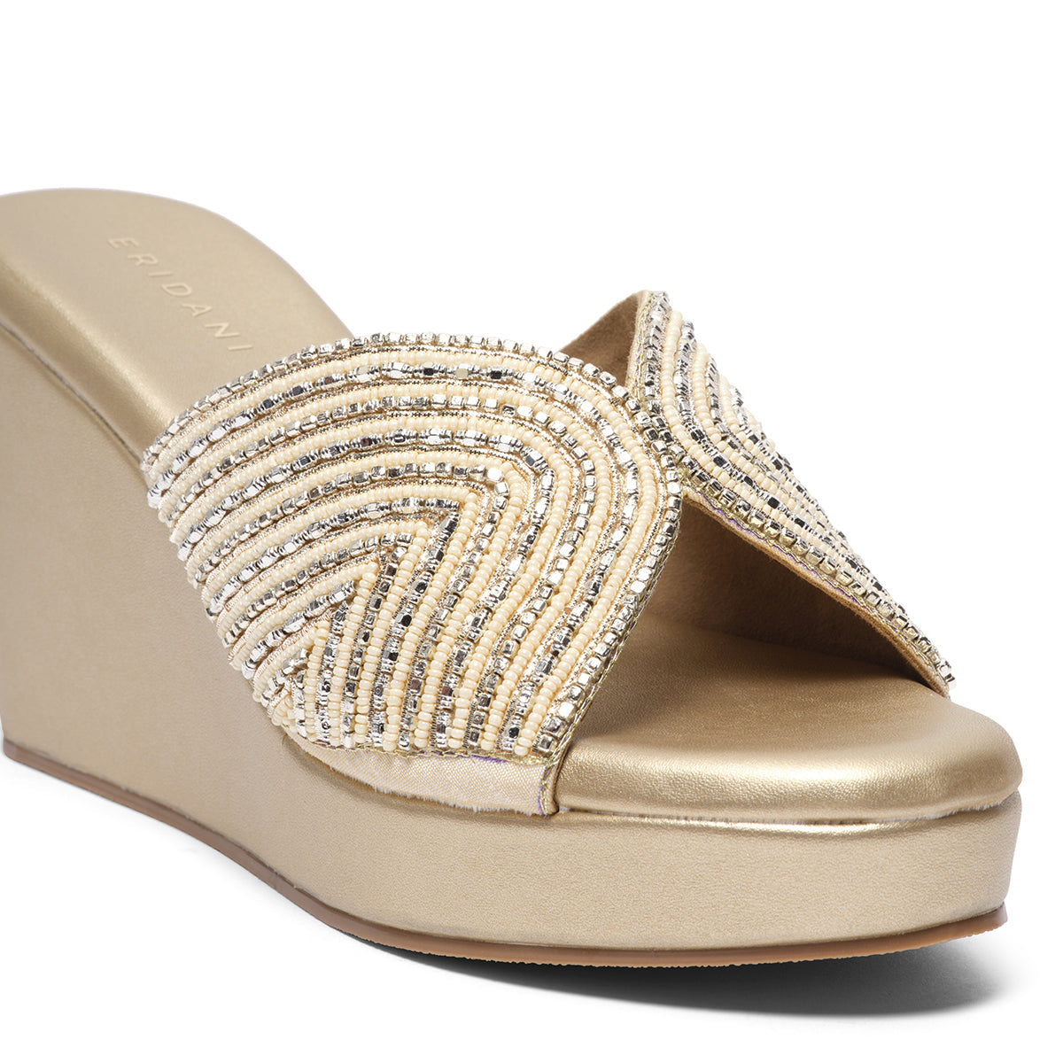 Elira Embroidered Wedges Mahek Footwear Eridani