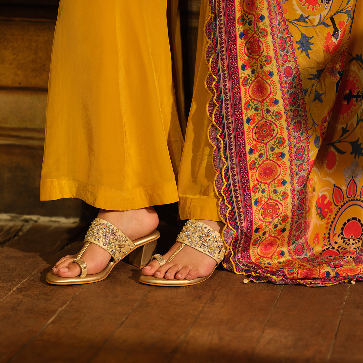 Elka Embroidered Heels Mahek Footwear Eridani