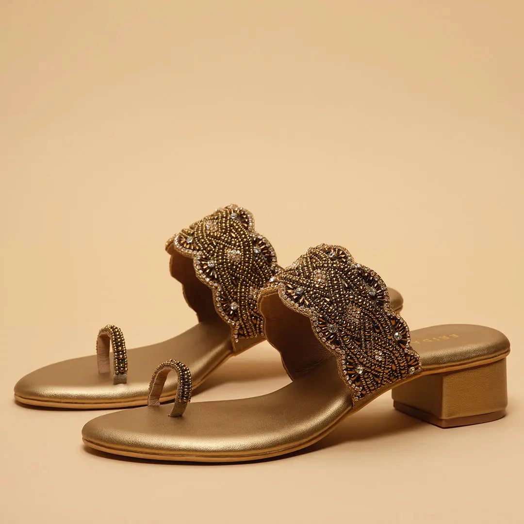 Elvya Embroidered Heels Macro Footwear