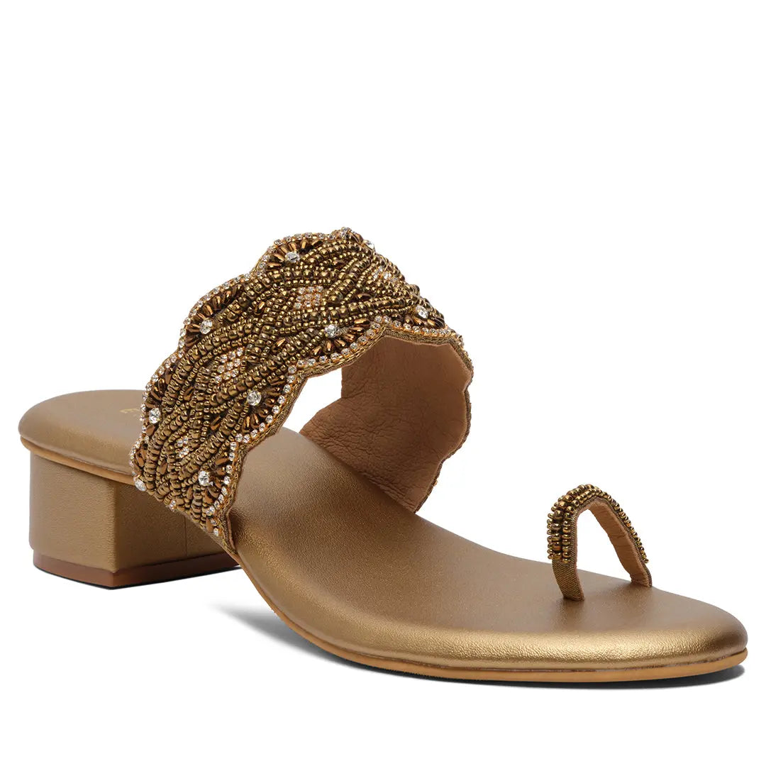 Elvya Embroidered Heels Macro Footwear