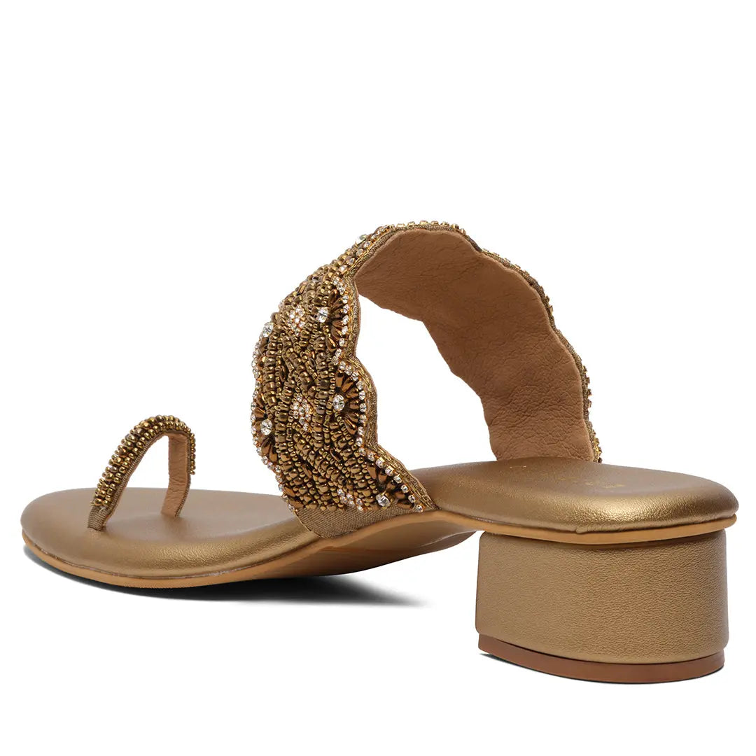 Elvya Embroidered Heels Macro Footwear