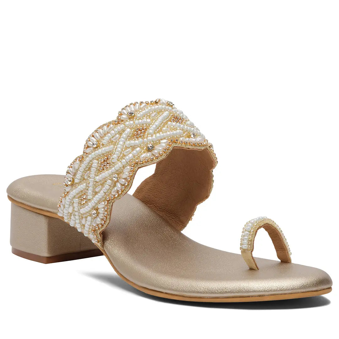 Elvya Embroidered Heels Macro Footwear