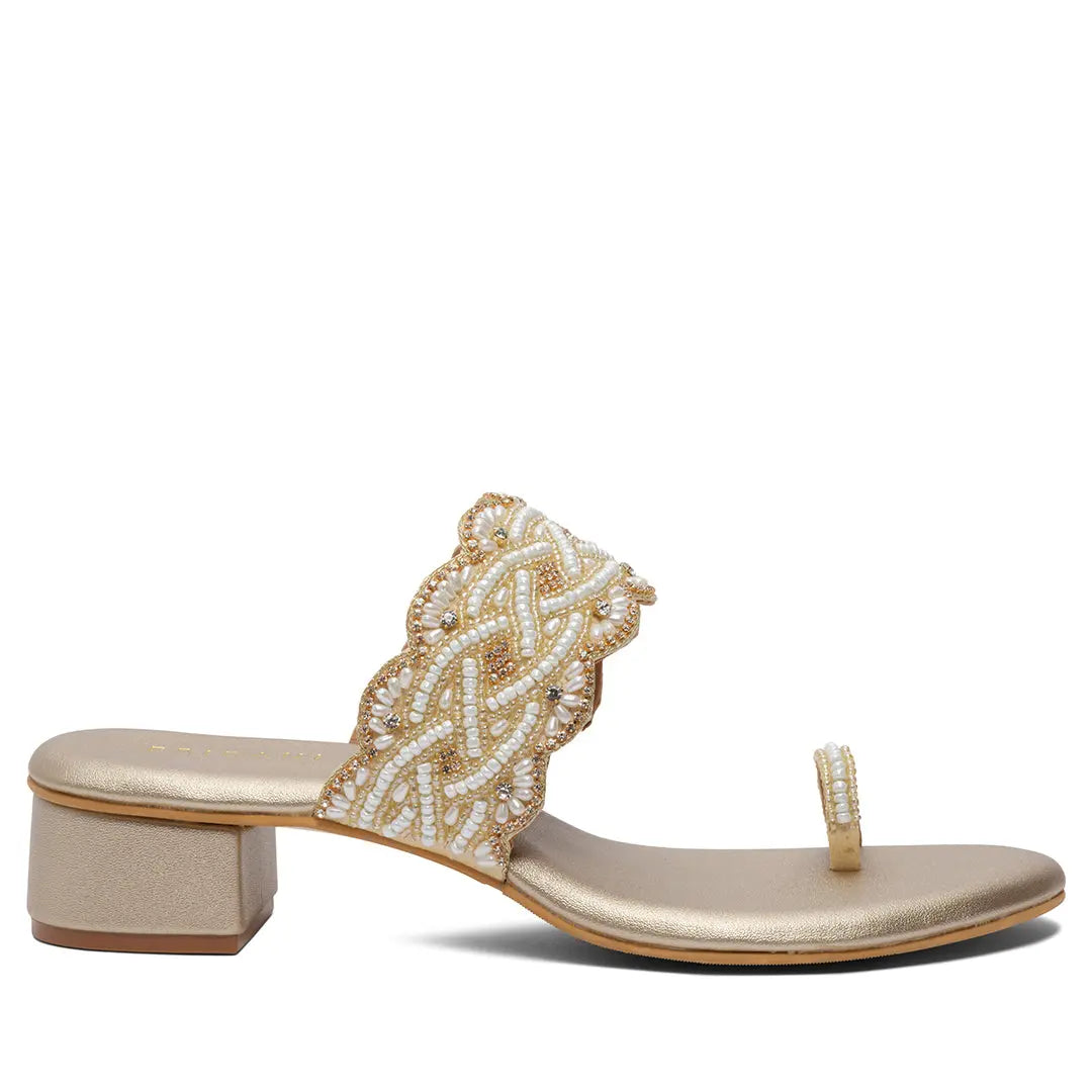 Elvya Embroidered Heels Macro Footwear