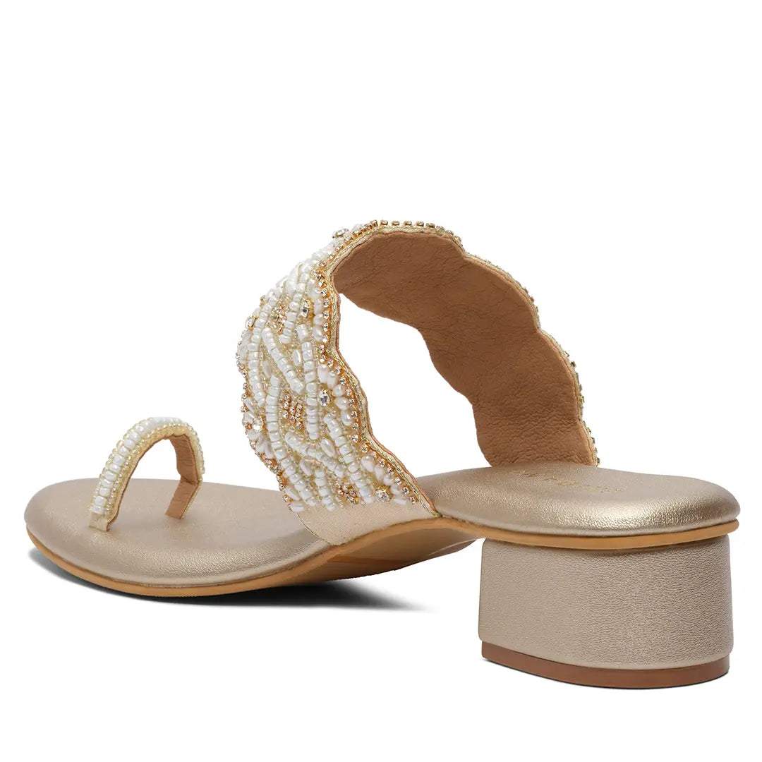 Elvya Embroidered Heels Macro Footwear