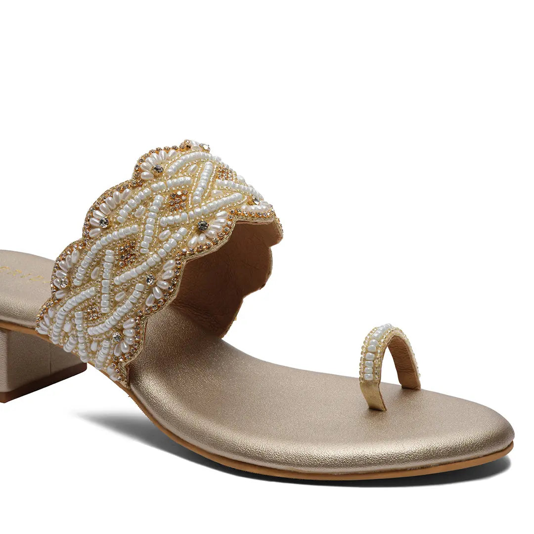 Elvya Embroidered Heels Macro Footwear
