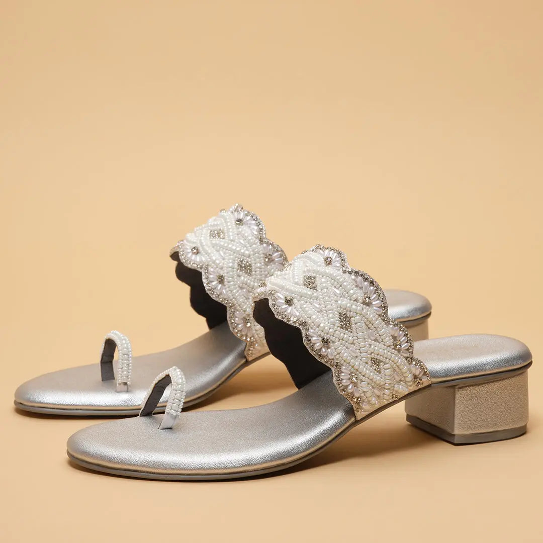 Elvya Embroidered Heels Macro Footwear