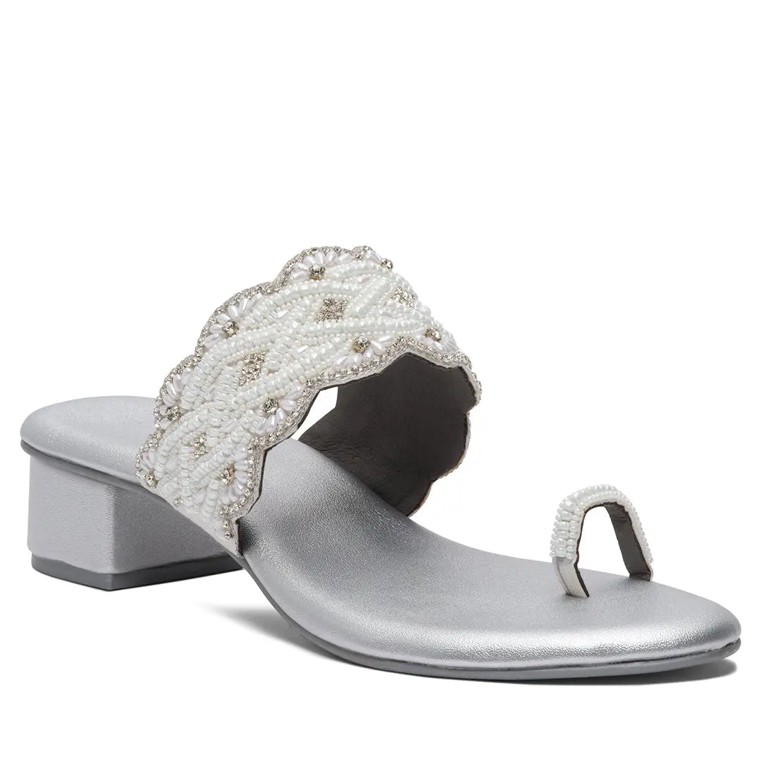 Elvya Embroidered Heels Macro Footwear