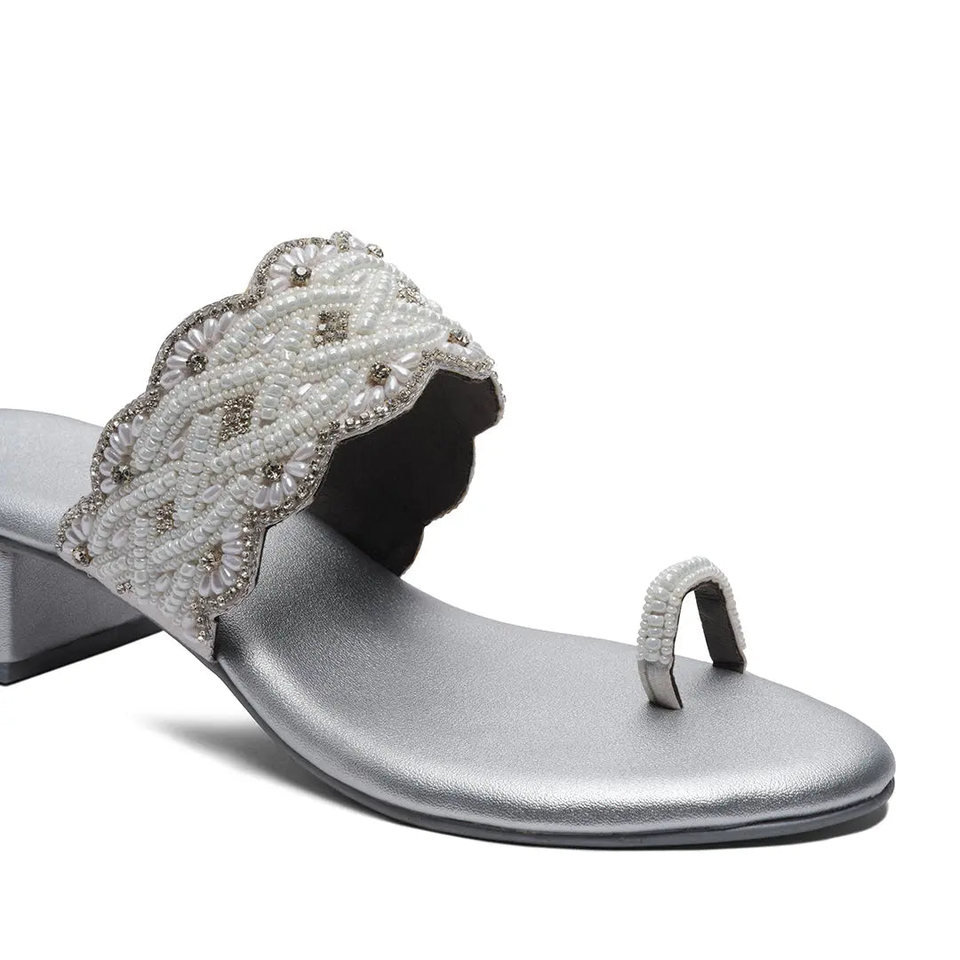 Elvya Embroidered Heels Macro Footwear