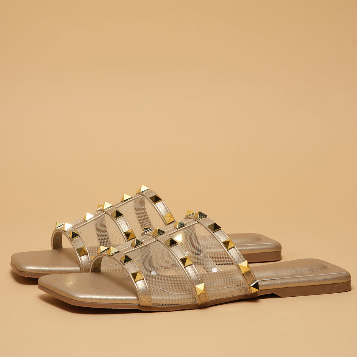 Emmy Strappy Studded Flat