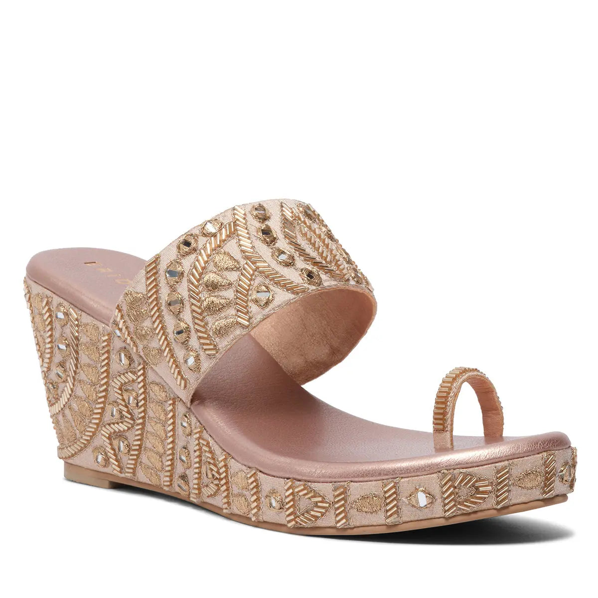 Ena Embroidered Wedges Diamond Footwear
