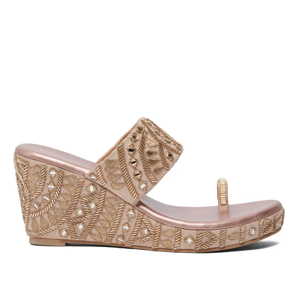 Ena Embroidered Wedges Diamond Footwear