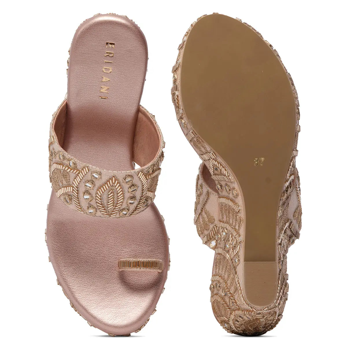 Ena Embroidered Wedges Diamond Footwear