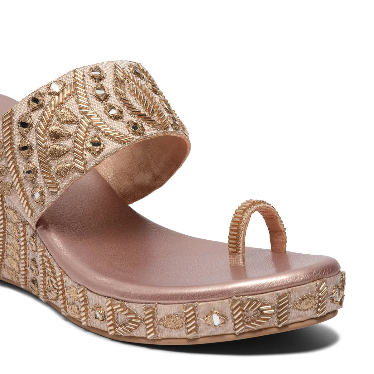 Ena Embroidered Wedges Diamond Footwear