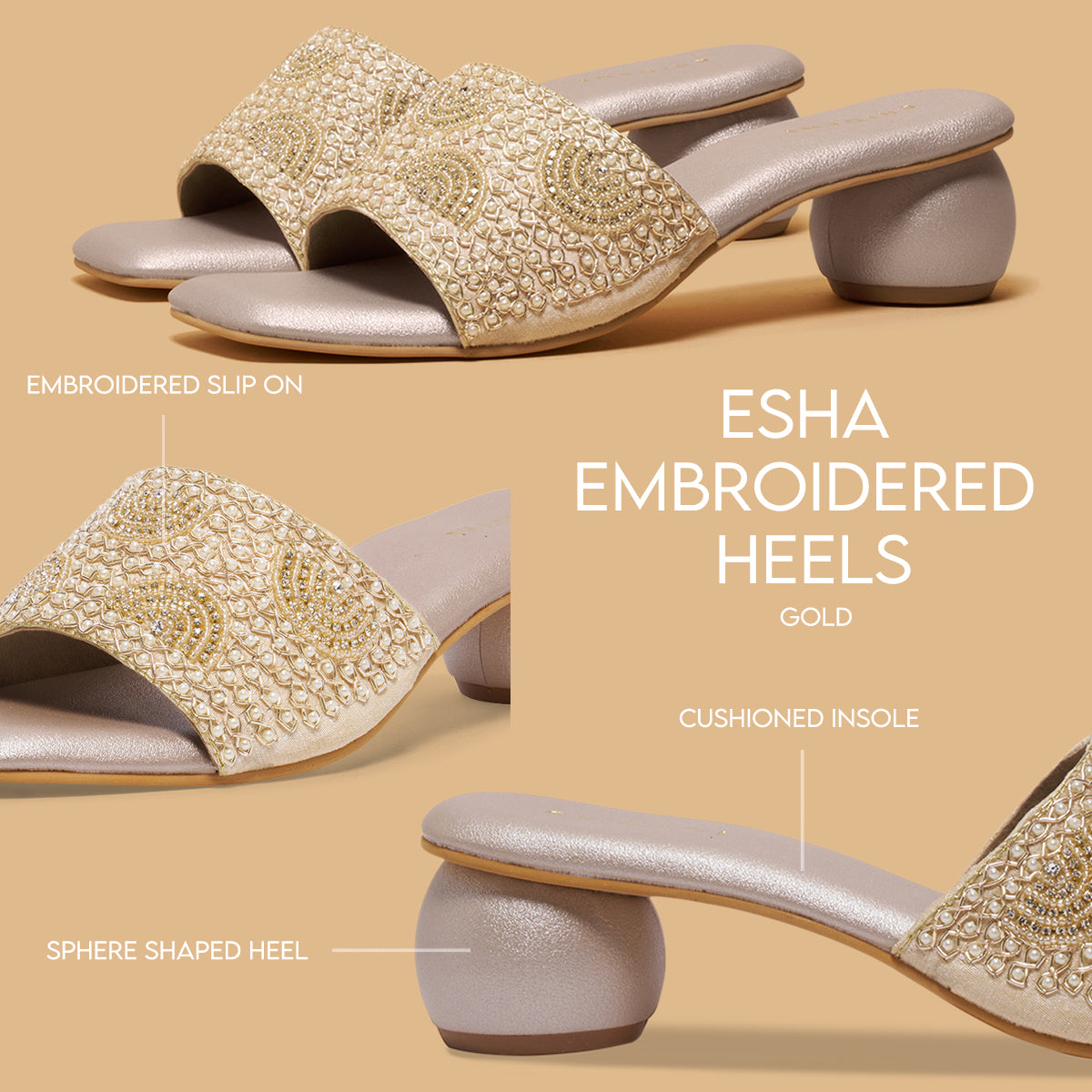 Esha Embroidered Heels Raziullah Eridani