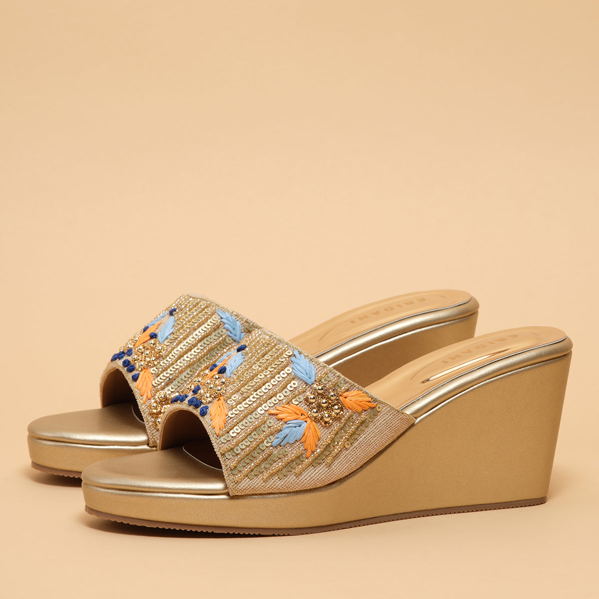 Eshaana Embroidered Strap Wedges