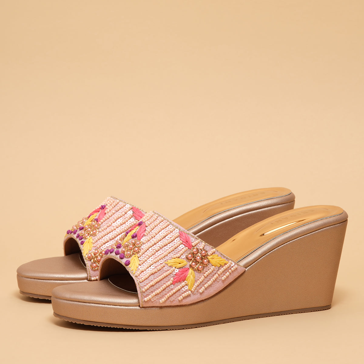 Eshaana Embroidered Strap Wedges