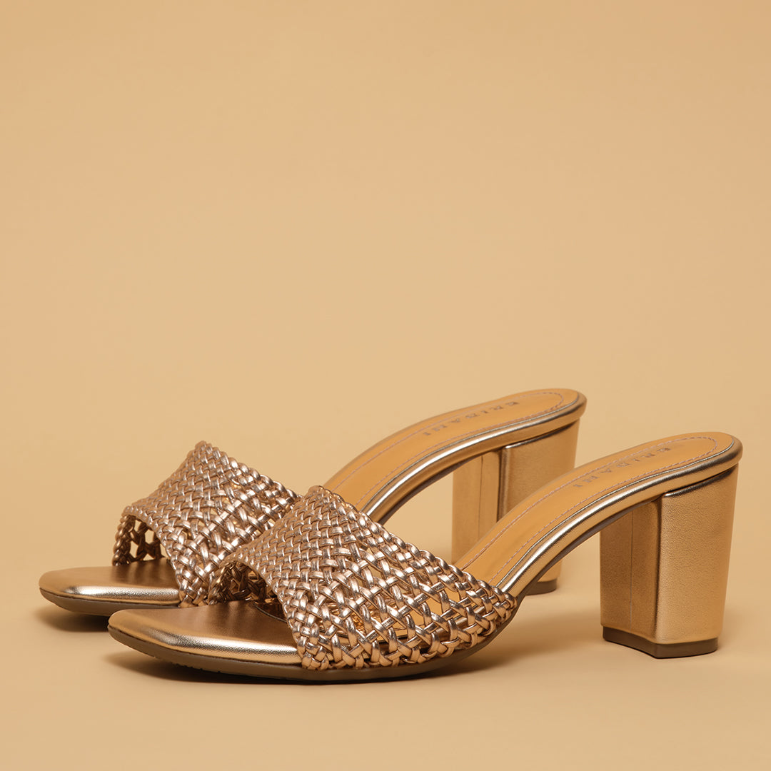 Freny Metallic Block Heels