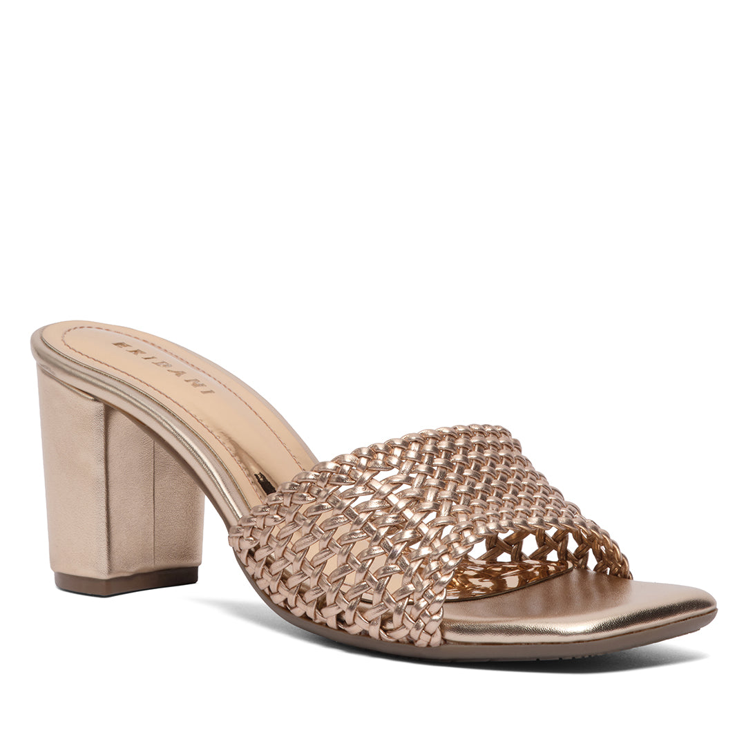 Freny Metallic Block Heels