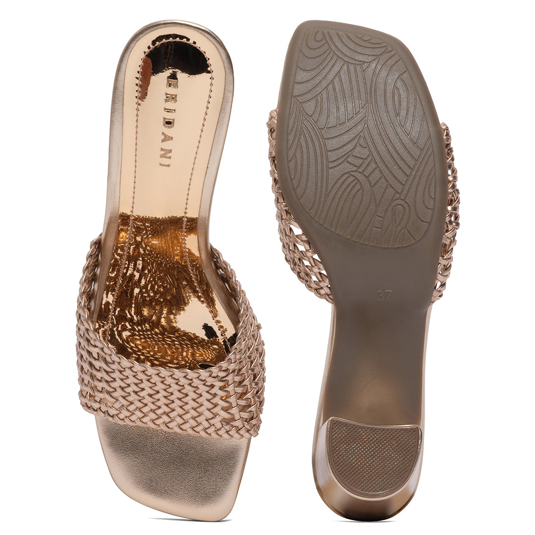 Freny Metallic Block Heels