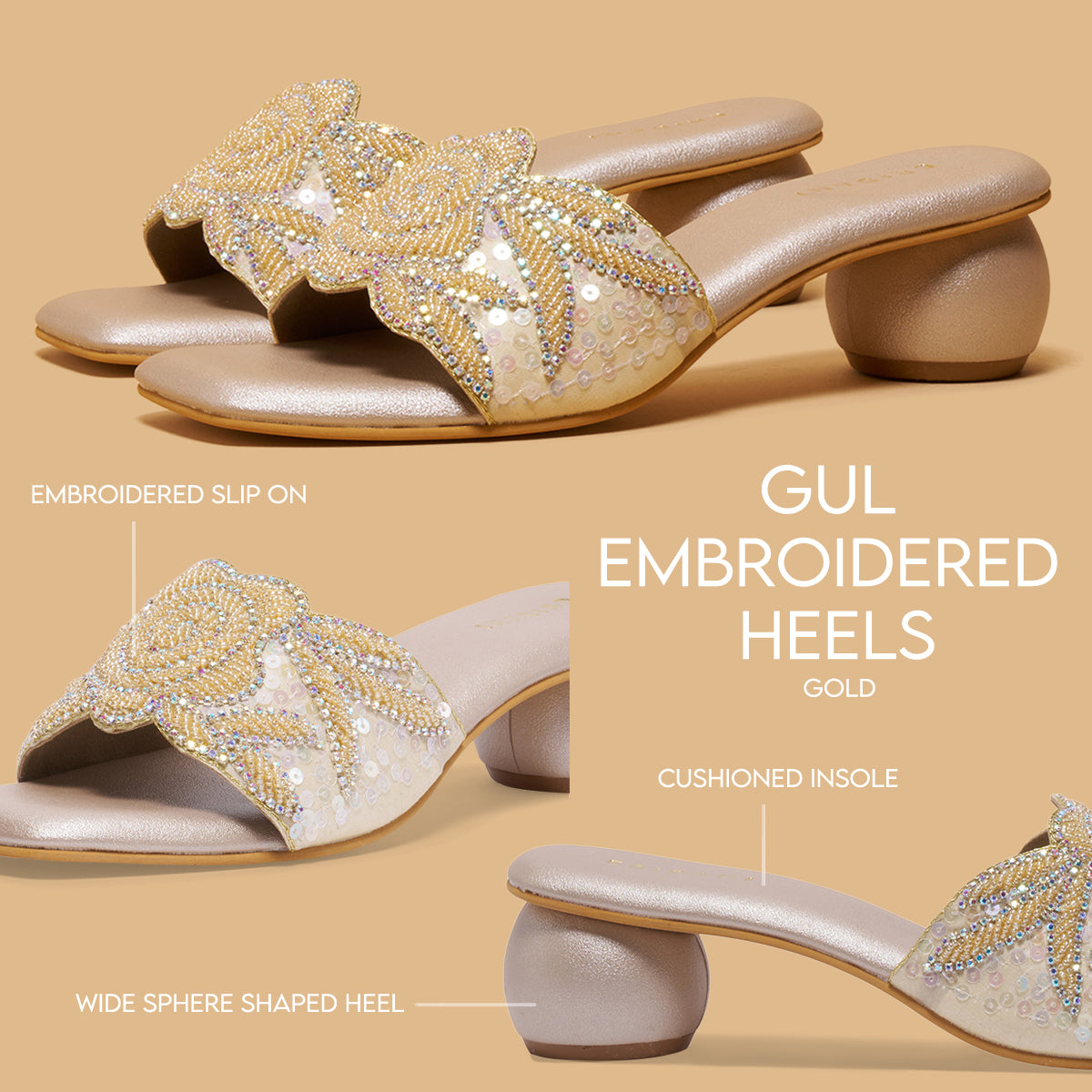 Gul Embroidered Heels Raziullah Eridani