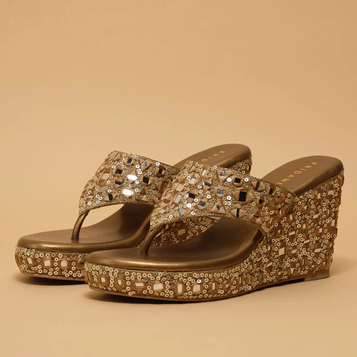 Hiya Embroidered Wedges Diamond Footwear