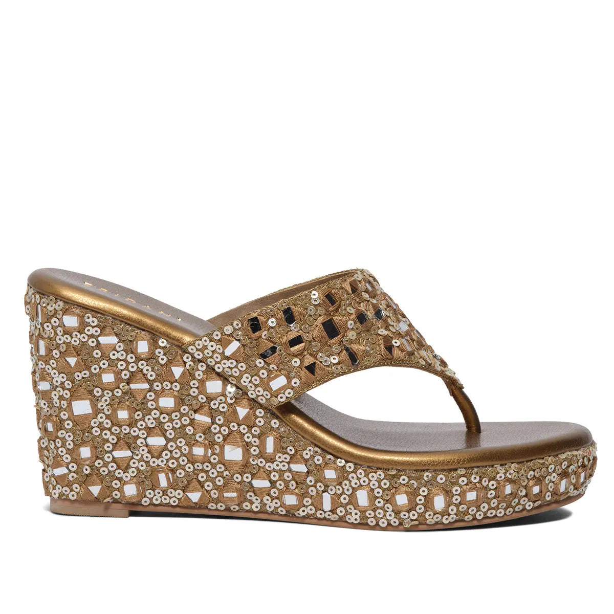 Hiya Embroidered Wedges Diamond Footwear