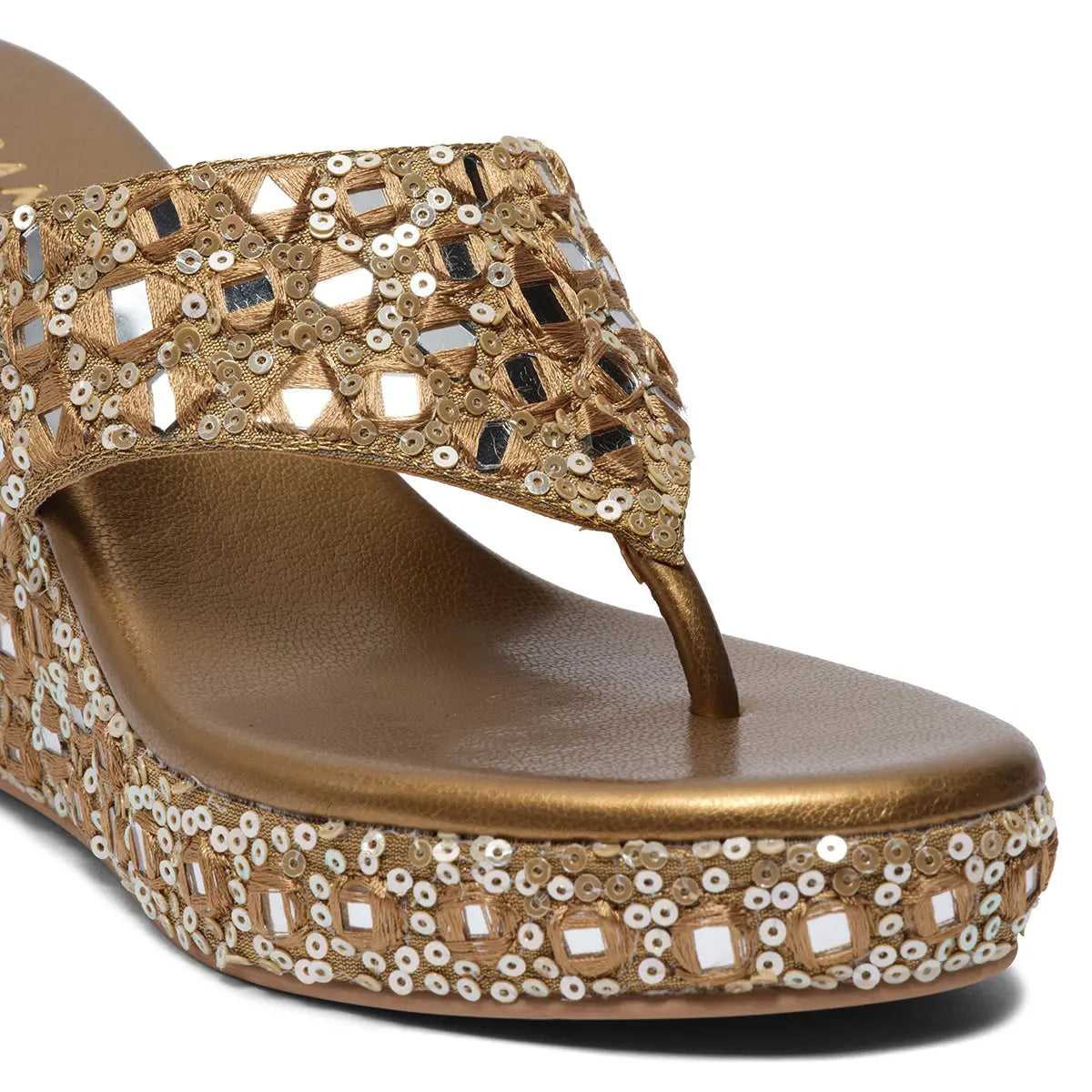 Hiya Embroidered Wedges Diamond Footwear