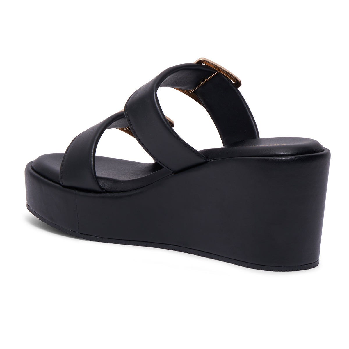 Jenaa Buckle Wedge Sandals