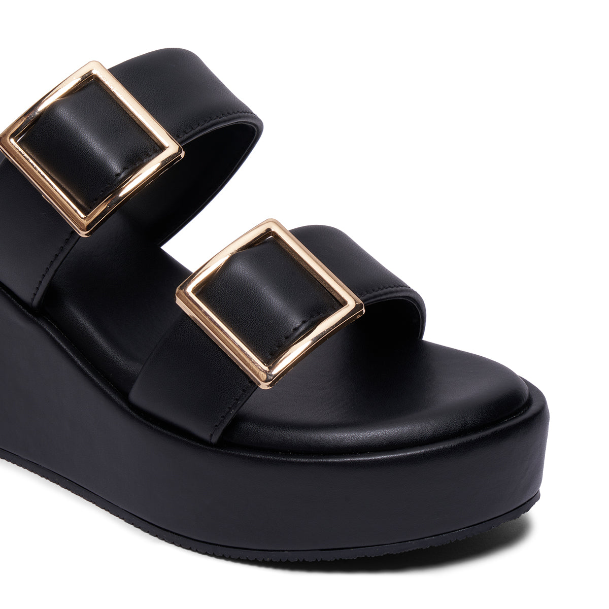 Jenaa Buckle Wedge Sandals