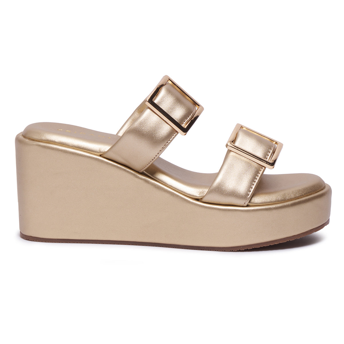 Jenaa Buckle Wedge Sandals
