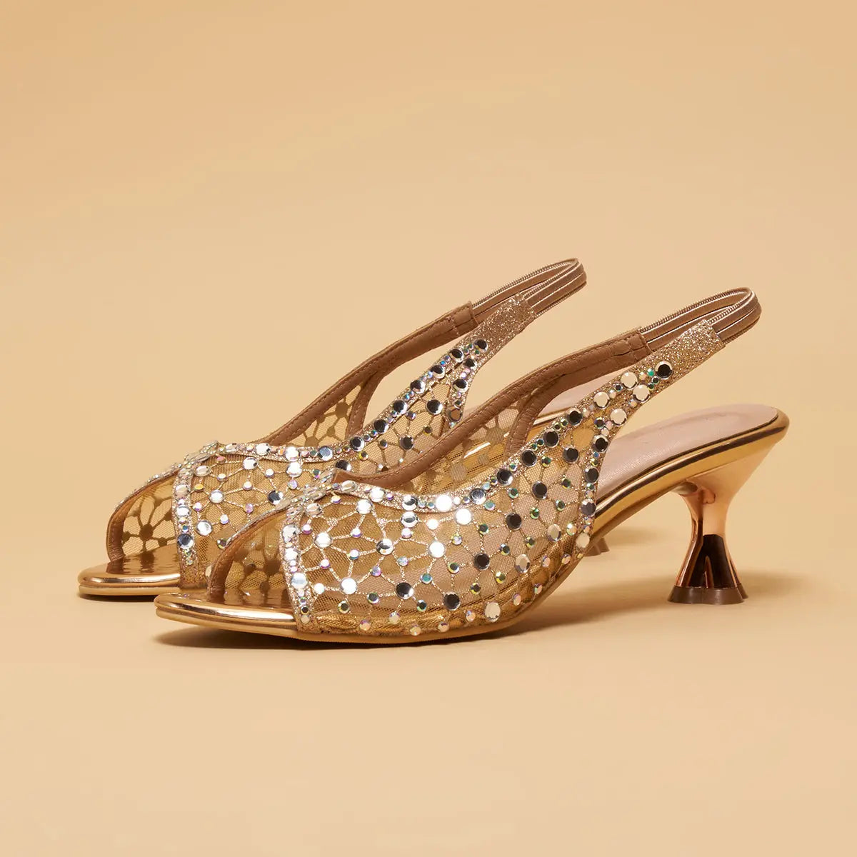 Kiara Embellished Slingback Heels Come