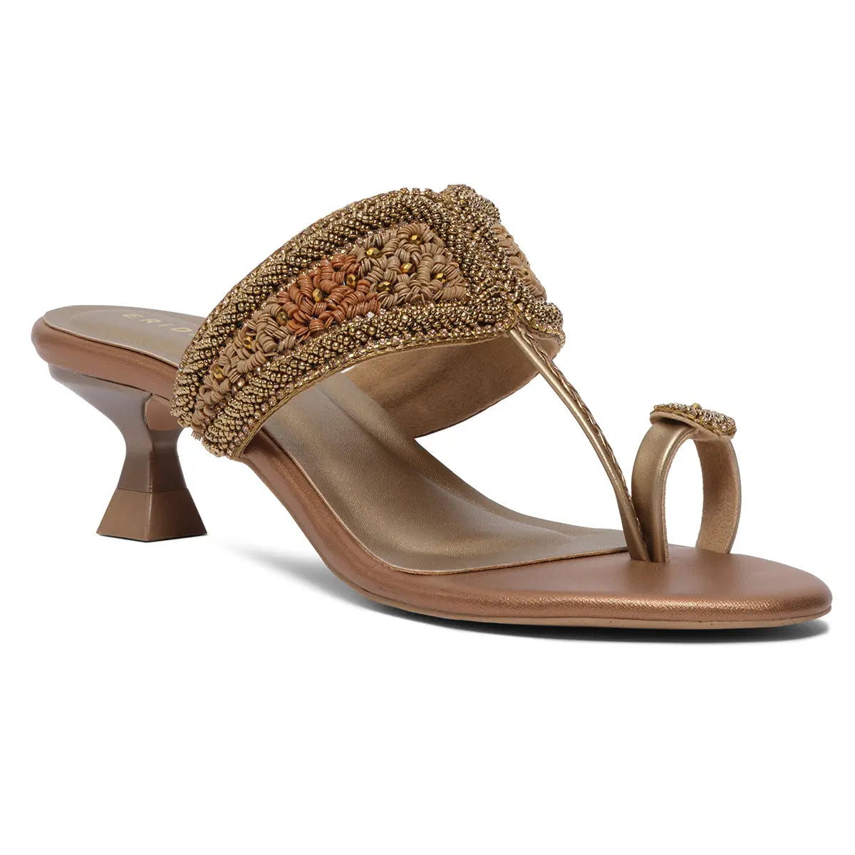 Leela Embroidered Kolhapuri Heels Mahek Footwear