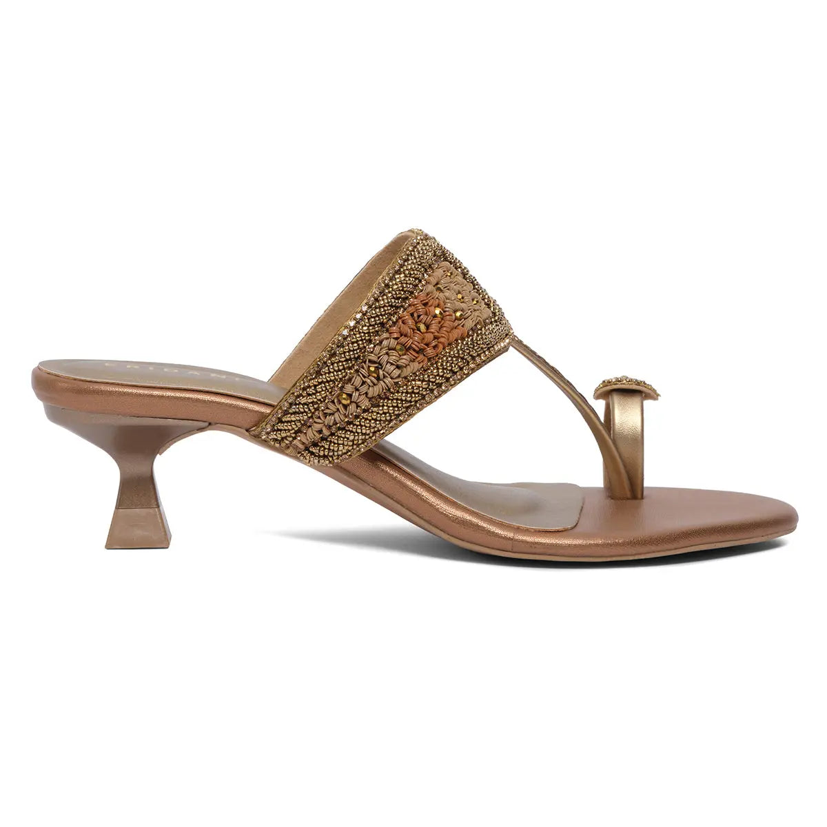 Leela Embroidered Kolhapuri Heels Mahek Footwear