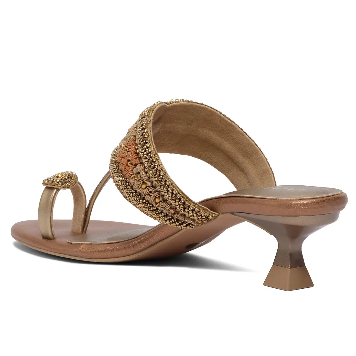 Leela Embroidered Kolhapuri Heels Mahek Footwear