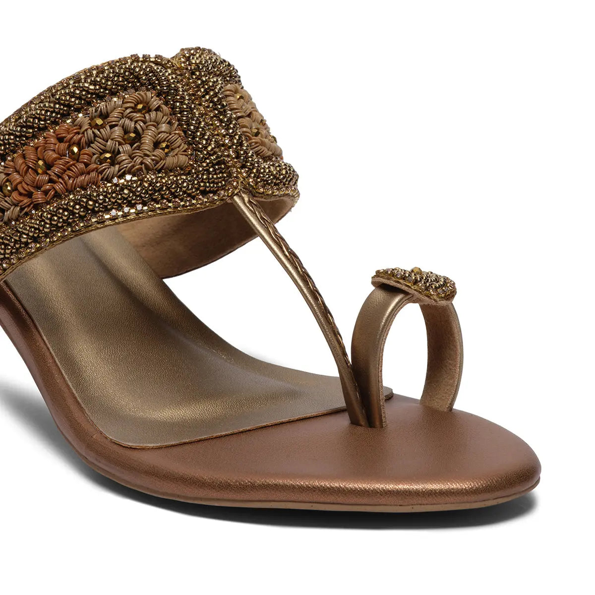 Leela Embroidered Kolhapuri Heels Mahek Footwear