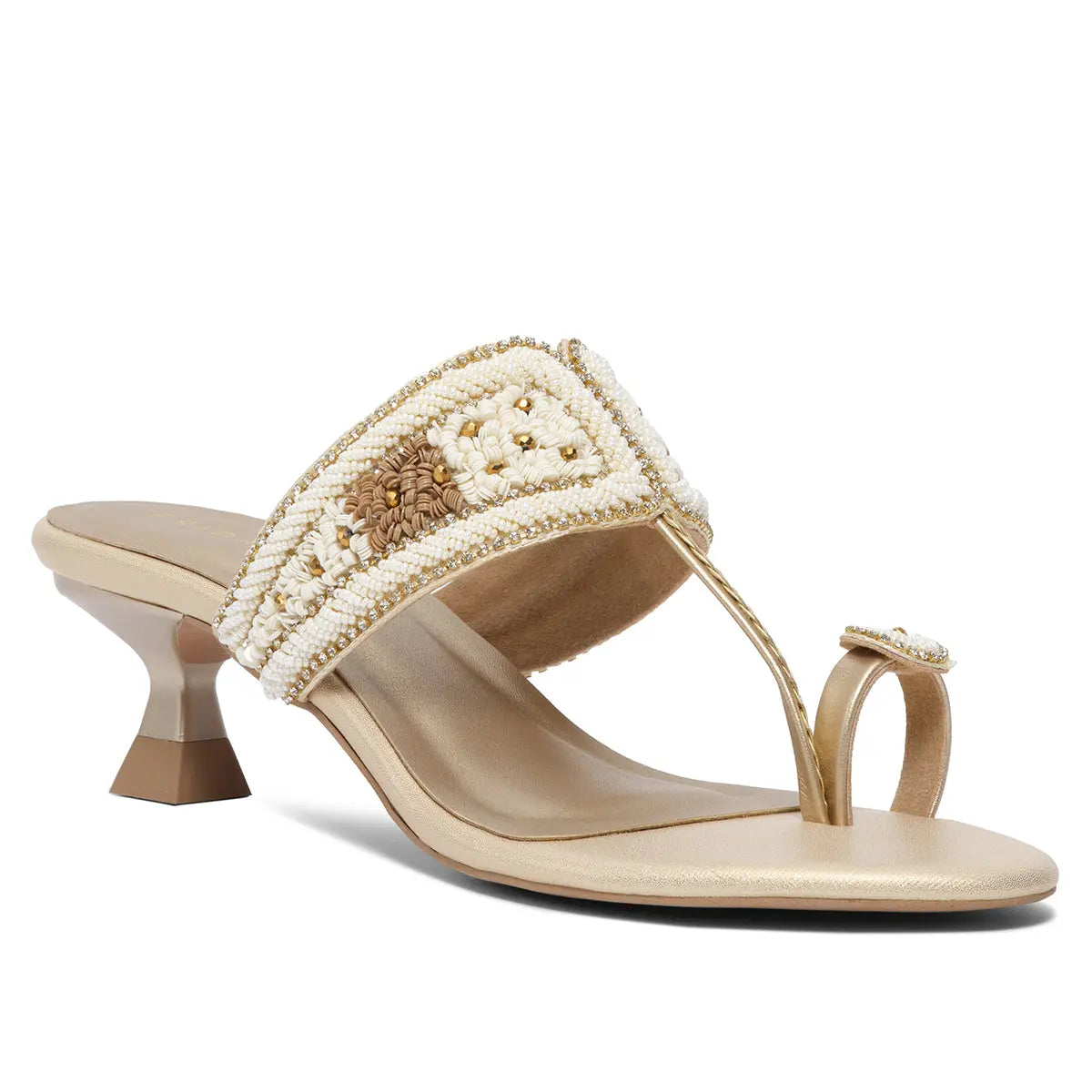 Leela Embroidered Kolhapuri Heels Mahek Footwear