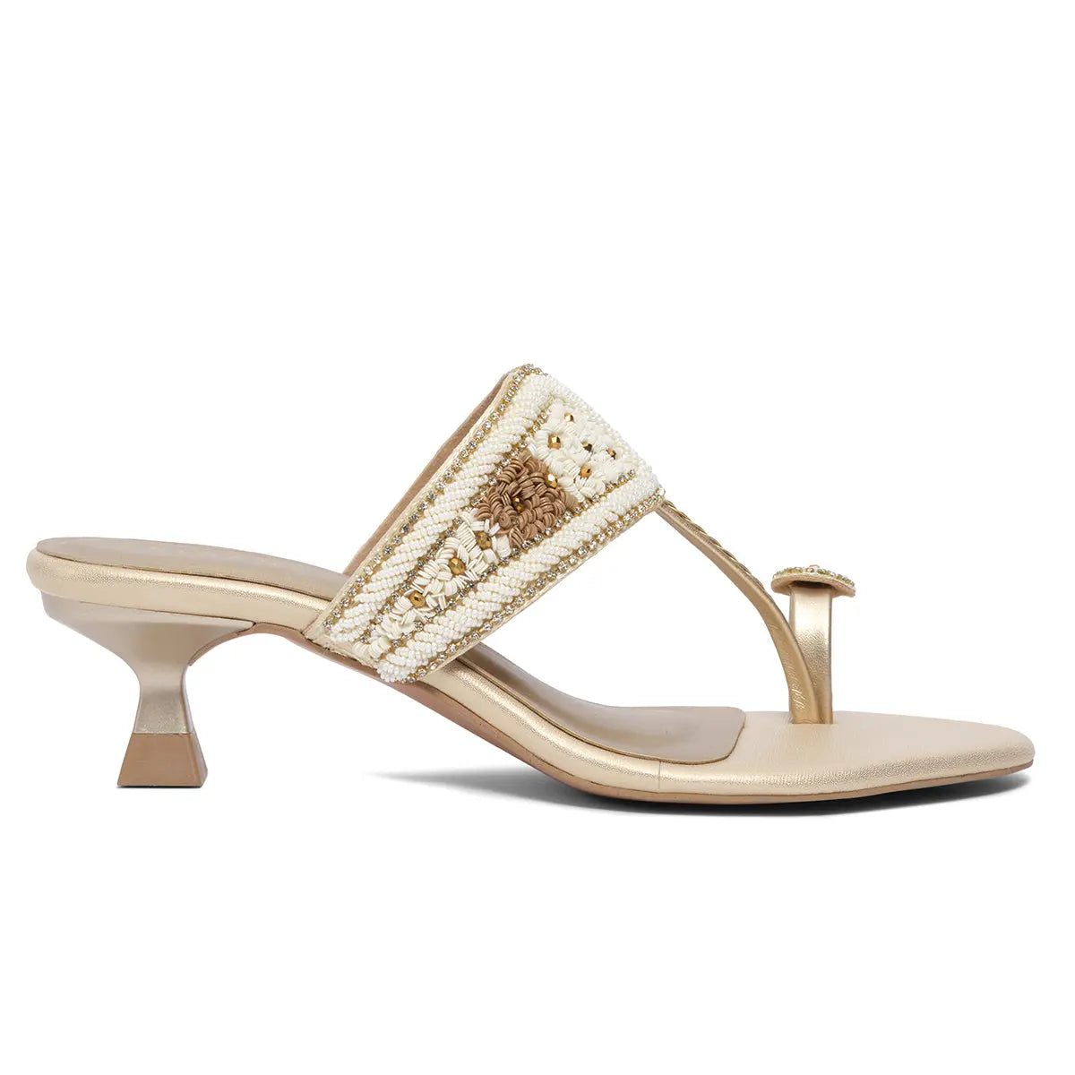 Leela Embroidered Kolhapuri Heels Mahek Footwear