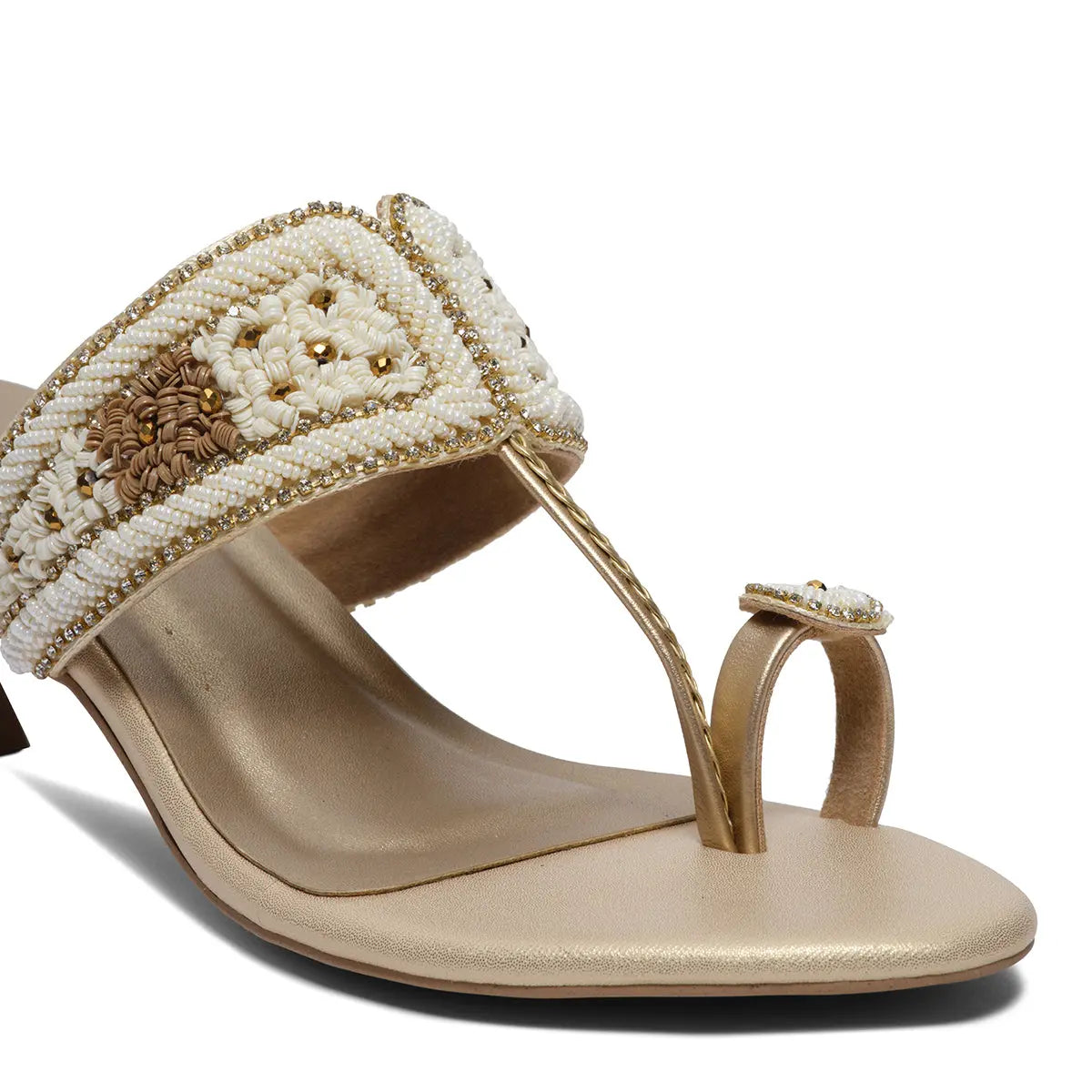 Leela Embroidered Kolhapuri Heels Mahek Footwear
